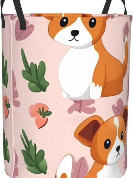 Small Size Dog Laundry Basket Foldable Waterproof Laundry Hamper Clothes Storage Bin With Handles Oxford Cloth Toy Organizer Basket For Bathroom Laundry Bedroom Medium